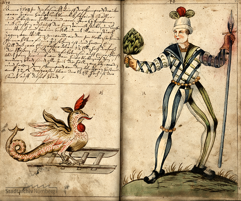 Schembartlauf 1508, irrtümlich mit der Hölle des Laufs 1507