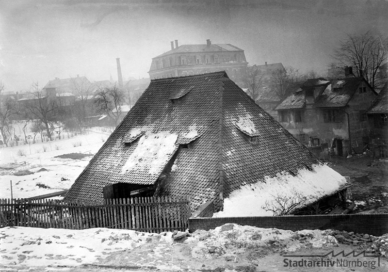 Schwedenscheune im Tuchergarten vor 1889