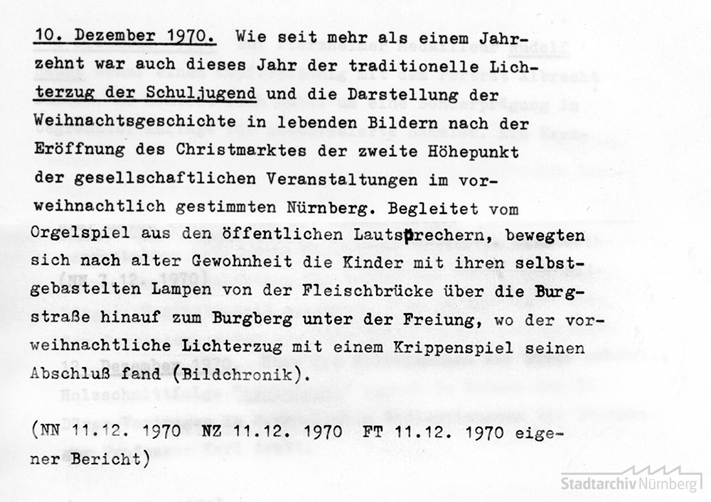 Stadtchronik Nuernberg, Dezember 1970